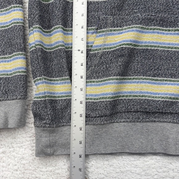 Quiksilver Men's Striped Hoodie Pullover Sweatshirt Large Gray Blue Yellow - Picture 5 of 10